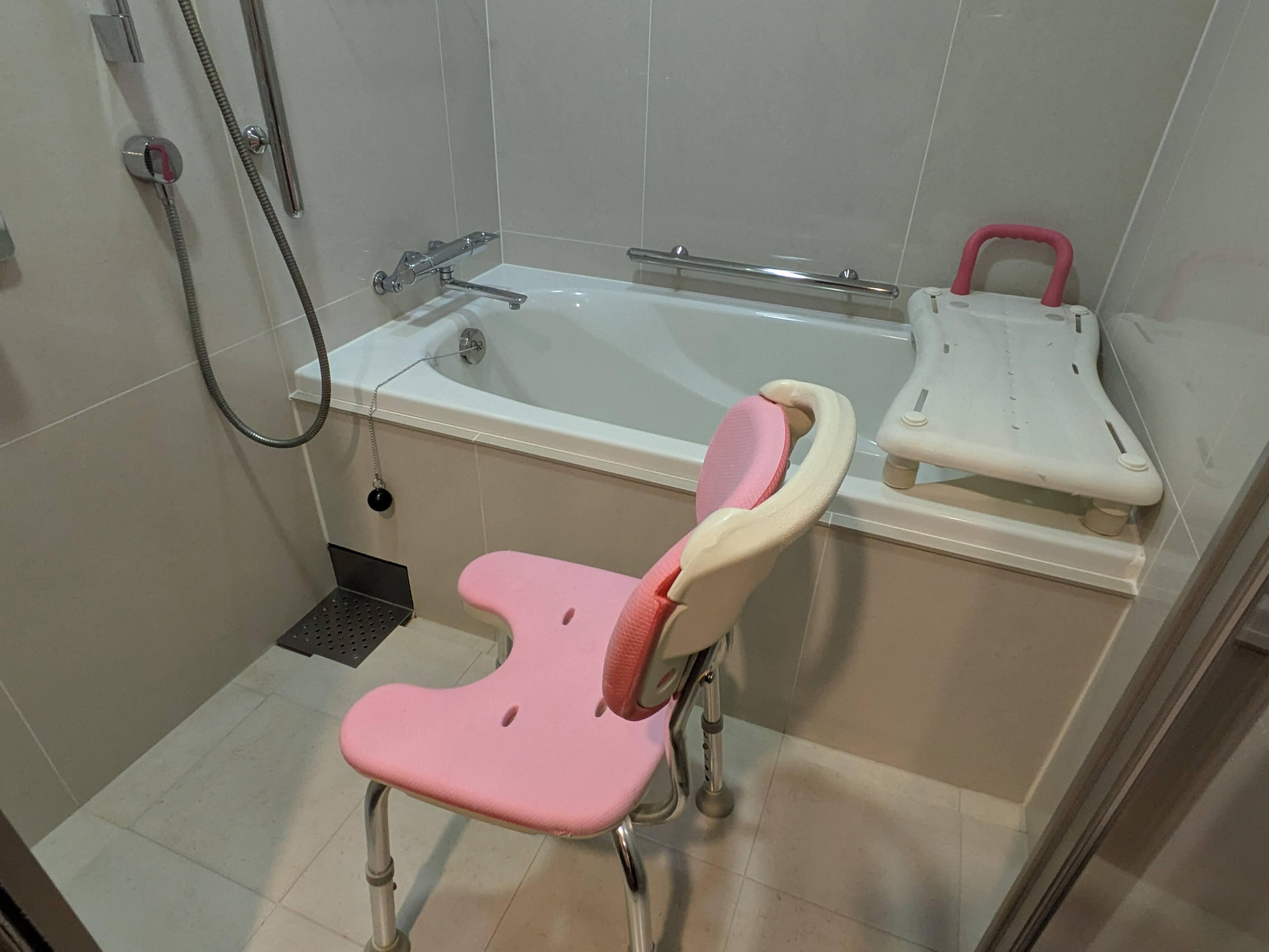 Photo of the bathroom in the accessible room