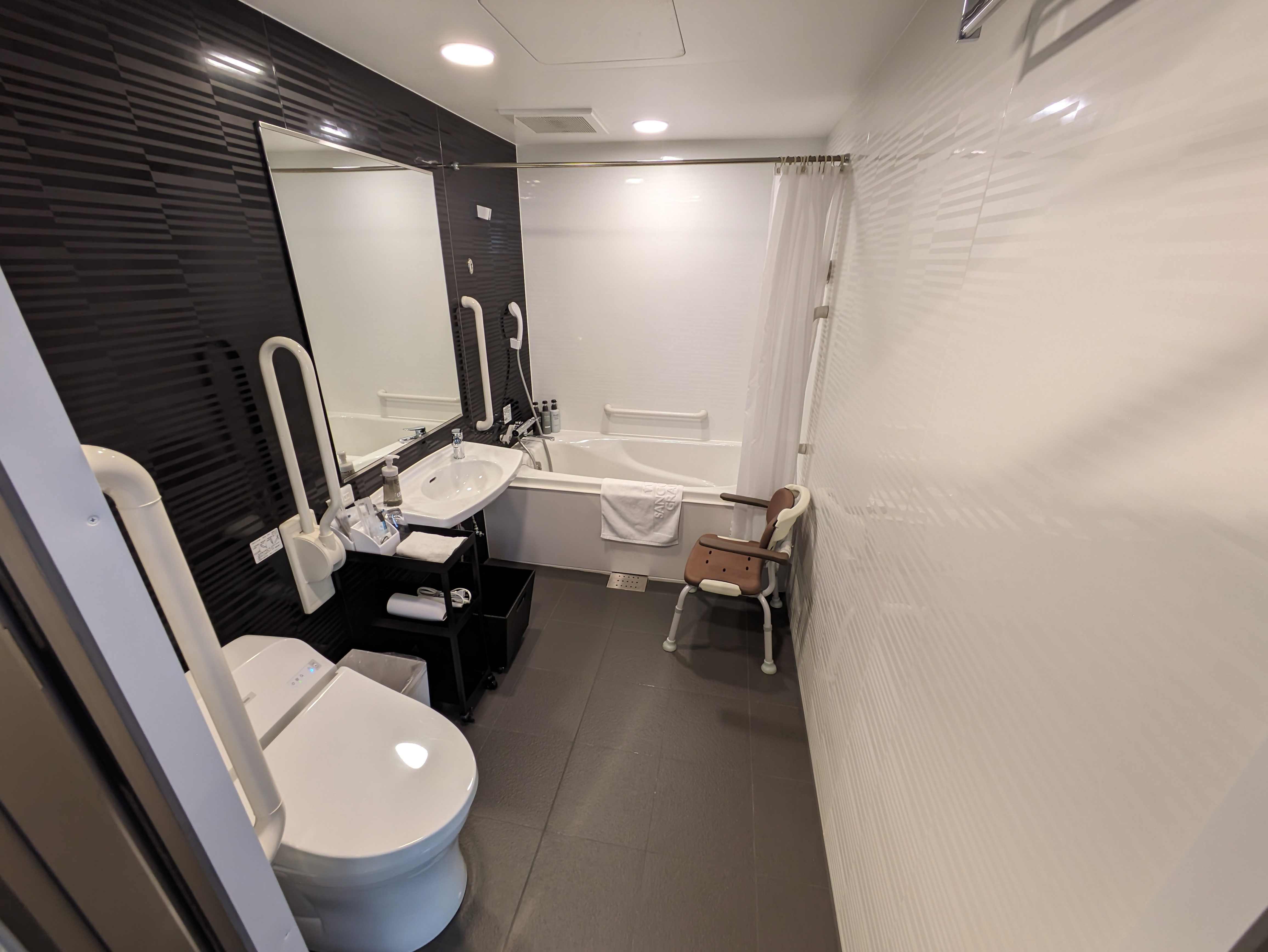 Photo of the bathroom in the accessible room