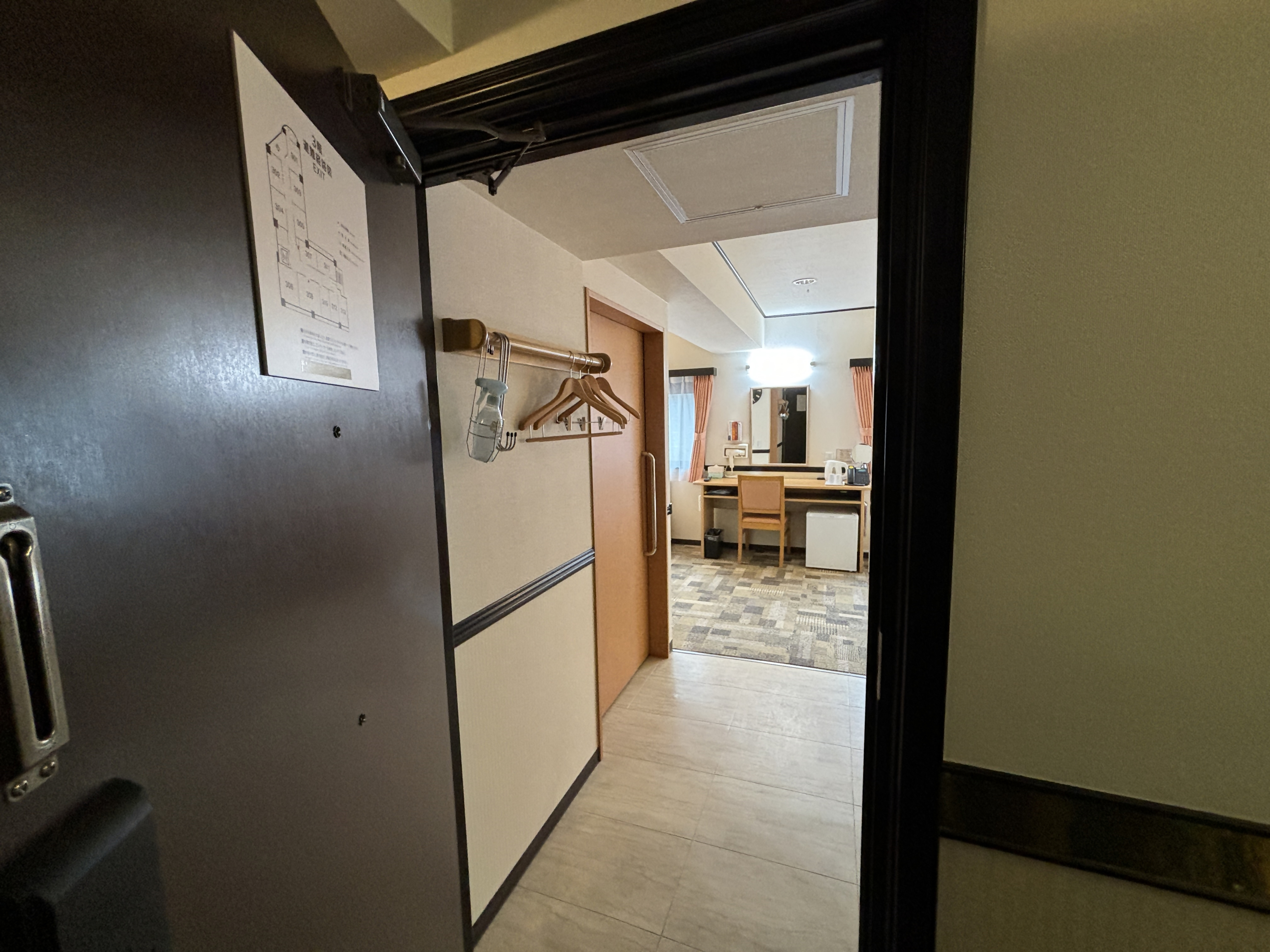 Photo of the entrance and exit of an accessible room