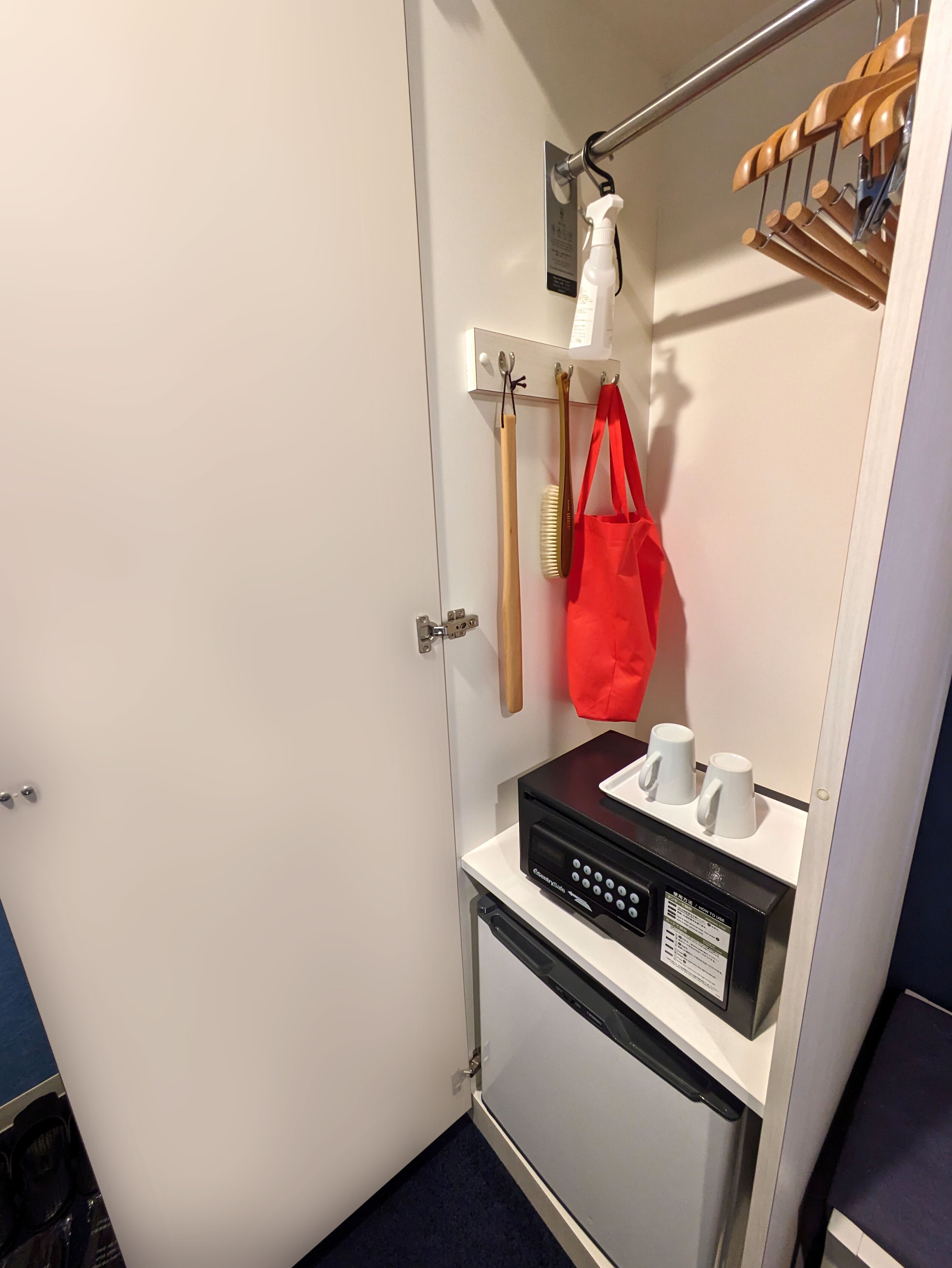 Photo of the handicap accessible room closet